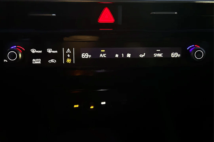 Navigation or AC Control Strip Brightness